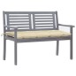 vidaXL 2-Sitzer-Gartenbank mit Auflage 120 cm Grau Eukalyptusholz vidaXL 2-Sitzer-Gartenbank mit Auflage 120 cm Grau Eukalyptusholz