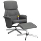 vidaXL Massagesessel mit Fußhocker Dunkelgrau Stoff vidaXL Massagesessel mit Fußhocker Dunkelgrau Stoff