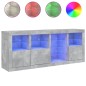 vidaXL Sideboard mit LED-Leuchten Betongrau 164x37x67 cm vidaXL Sideboard mit LED-Leuchten Betongrau 164x37x67 cm