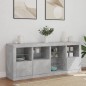 vidaXL Sideboard mit LED-Leuchten Betongrau 164x37x67 cm vidaXL Sideboard mit LED-Leuchten Betongrau 164x37x67 cm