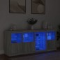 vidaXL Sideboard mit LED-Leuchten Grau Sonoma 164x37x67 cm vidaXL Sideboard mit LED-Leuchten Grau Sonoma 164x37x67 cm