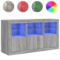 vidaXL Sideboard mit LED-Leuchten Grau Sonoma 123x37x67 cm vidaXL Sideboard mit LED-Leuchten Grau Sonoma 123x37x67 cm