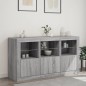 vidaXL Sideboard mit LED-Leuchten Grau Sonoma 123x37x67 cm vidaXL Sideboard mit LED-Leuchten Grau Sonoma 123x37x67 cm