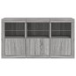 vidaXL Sideboard mit LED-Leuchten Grau Sonoma 123x37x67 cm vidaXL Sideboard mit LED-Leuchten Grau Sonoma 123x37x67 cm