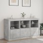 vidaXL Sideboard mit LED-Leuchten Betongrau 123x37x67 cm vidaXL Sideboard mit LED-Leuchten Betongrau 123x37x67 cm