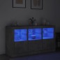 vidaXL Sideboard mit LED-Leuchten Betongrau 123x37x67 cm vidaXL Sideboard mit LED-Leuchten Betongrau 123x37x67 cm