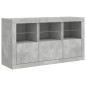 vidaXL Sideboard mit LED-Leuchten Betongrau 123x37x67 cm vidaXL Sideboard mit LED-Leuchten Betongrau 123x37x67 cm