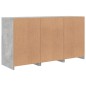vidaXL Sideboard mit LED-Leuchten Betongrau 123x37x67 cm vidaXL Sideboard mit LED-Leuchten Betongrau 123x37x67 cm