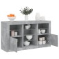 vidaXL Sideboard mit LED-Leuchten Betongrau 123x37x67 cm vidaXL Sideboard mit LED-Leuchten Betongrau 123x37x67 cm