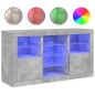 vidaXL Sideboard mit LED-Leuchten Betongrau 123x37x67 cm vidaXL Sideboard mit LED-Leuchten Betongrau 123x37x67 cm