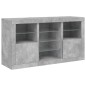 vidaXL Sideboard mit LED-Leuchten Betongrau 123x37x67 cm vidaXL Sideboard mit LED-Leuchten Betongrau 123x37x67 cm