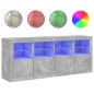 vidaXL Sideboard mit LED-Leuchten Betongrau 163x37x67 cm vidaXL Sideboard mit LED-Leuchten Betongrau 163x37x67 cm