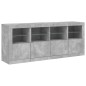 vidaXL Sideboard mit LED-Leuchten Betongrau 163x37x67 cm vidaXL Sideboard mit LED-Leuchten Betongrau 163x37x67 cm