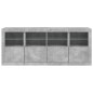 vidaXL Sideboard mit LED-Leuchten Betongrau 163x37x67 cm vidaXL Sideboard mit LED-Leuchten Betongrau 163x37x67 cm