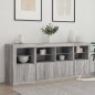 vidaXL Sideboard mit LED-Leuchten Grau Sonoma 163x37x67 cm vidaXL Sideboard mit LED-Leuchten Grau Sonoma 163x37x67 cm