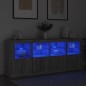 vidaXL Sideboard mit LED-Leuchten Grau Sonoma 163x37x67 cm vidaXL Sideboard mit LED-Leuchten Grau Sonoma 163x37x67 cm