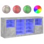 vidaXL Sideboard mit LED-Leuchten Betongrau 163x37x67 cm vidaXL Sideboard mit LED-Leuchten Betongrau 163x37x67 cm