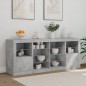 vidaXL Sideboard mit LED-Leuchten Betongrau 163x37x67 cm vidaXL Sideboard mit LED-Leuchten Betongrau 163x37x67 cm