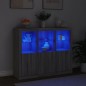 vidaXL Sideboards mit LED-Leuchten 3 Stk. Grau Sonoma Holzwerkstoff vidaXL Sideboards mit LED-Leuchten 3 Stk. Grau Sonoma Holzwerkstoff