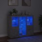 vidaXL Sideboards mit LED-Leuchten 3 Stk. Betongrau Holzwerkstoff vidaXL Sideboards mit LED-Leuchten 3 Stk. Betongrau Holzwerkstoff