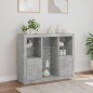 vidaXL Sideboards mit LED-Leuchten 3 Stk. Betongrau Holzwerkstoff vidaXL Sideboards mit LED-Leuchten 3 Stk. Betongrau Holzwerkstoff