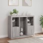 vidaXL Sideboards mit LED-Leuchten 3 Stk. Grau Sonoma Holzwerkstoff vidaXL Sideboards mit LED-Leuchten 3 Stk. Grau Sonoma Holzwerkstoff