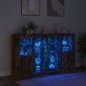 vidaXL Sideboards mit LED-Leuchten 3 Stk. Räuchereiche Holzwerkstoff vidaXL Sideboards mit LED-Leuchten 3 Stk. Räuchereiche Holzwerkstoff