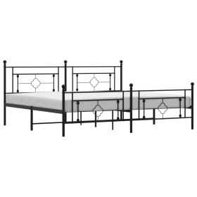 vidaXL Bettgestell mit Kopf- und Fußteil Metall Schwarz 200x200 cm