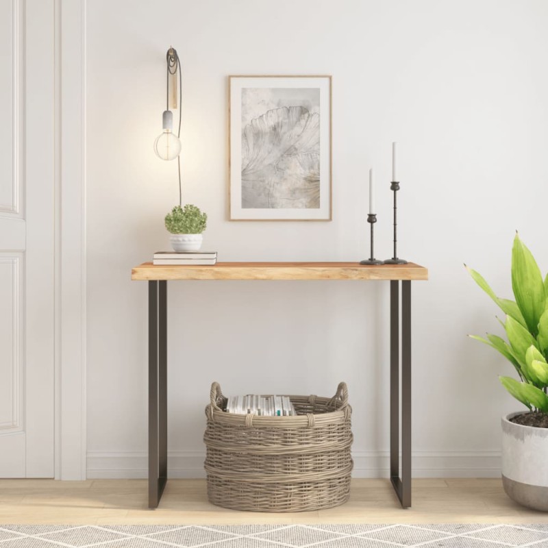 vidaXL Tischplatte 90x40x2,5 cm Rechteckig Massivholz Akazie Baumkante vidaXL Tischplatte 90x40x2,5 cm Rechteckig Massivholz Akazie Baumkante