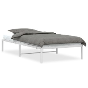 vidaXL Bettgestell Metall Weiß 100x190 cm