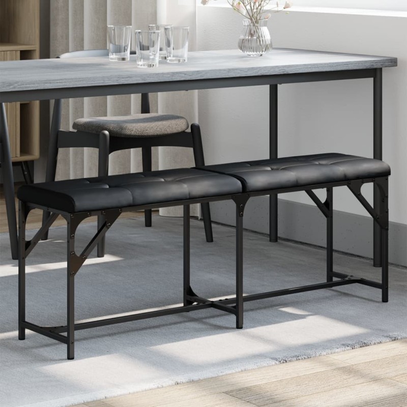 vidaXL Essbank Schwarz 124x32x45 cm Stahl und Kunstleder vidaXL Essbank Schwarz 124x32x45 cm Stahl und Kunstleder