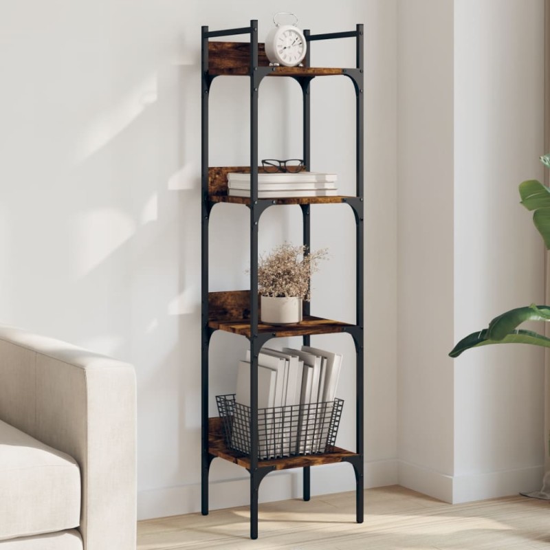 vidaXL Bücherregal 4 Böden Räuchereiche 35x30x138,5 cm Holzwerkstoff vidaXL Bücherregal 4 Böden Räuchereiche 35x30x138,5 cm Holzwerkstoff