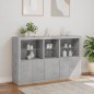 vidaXL Sideboard mit LED-Leuchten Betongrau 162x37x100 cm vidaXL Sideboard mit LED-Leuchten Betongrau 162x37x100 cm