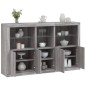 vidaXL Sideboard mit LED-Leuchten Grau Sonoma 162x37x100 cm vidaXL Sideboard mit LED-Leuchten Grau Sonoma 162x37x100 cm