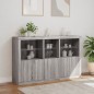 vidaXL Sideboard mit LED-Leuchten Grau Sonoma 162x37x100 cm vidaXL Sideboard mit LED-Leuchten Grau Sonoma 162x37x100 cm