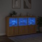 vidaXL Sideboard mit LED-Leuchten Sonoma-Eiche 181,5x37x100 cm vidaXL Sideboard mit LED-Leuchten Sonoma-Eiche 181,5x37x100 cm
