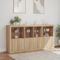 vidaXL Sideboard mit LED-Leuchten Sonoma-Eiche 202x37x100 cm vidaXL Sideboard mit LED-Leuchten Sonoma-Eiche 202x37x100 cm