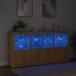 vidaXL Sideboard mit LED-Leuchten Sonoma-Eiche 202x37x100 cm vidaXL Sideboard mit LED-Leuchten Sonoma-Eiche 202x37x100 cm
