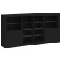 vidaXL Sideboard mit LED-Leuchten Schwarz 202x37x100 cm vidaXL Sideboard mit LED-Leuchten Schwarz 202x37x100 cm