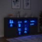 vidaXL Sideboard mit LED-Leuchten Schwarz 202x37x100 cm vidaXL Sideboard mit LED-Leuchten Schwarz 202x37x100 cm