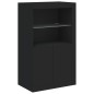 vidaXL Sideboard mit LED-Leuchten Schwarz 202x37x100 cm vidaXL Sideboard mit LED-Leuchten Schwarz 202x37x100 cm