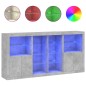 vidaXL Sideboard mit LED-Leuchten Betongrau 202x37x100 cm vidaXL Sideboard mit LED-Leuchten Betongrau 202x37x100 cm