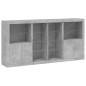 vidaXL Sideboard mit LED-Leuchten Betongrau 202x37x100 cm vidaXL Sideboard mit LED-Leuchten Betongrau 202x37x100 cm