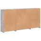 vidaXL Sideboard mit LED-Leuchten Betongrau 202x37x100 cm vidaXL Sideboard mit LED-Leuchten Betongrau 202x37x100 cm