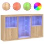vidaXL Sideboard mit LED-Leuchten Sonoma-Eiche 181,5x37x100 cm vidaXL Sideboard mit LED-Leuchten Sonoma-Eiche 181,5x37x100 cm
