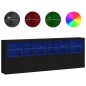 vidaXL Sideboard mit LED-Leuchten Schwarz 283x37x100 cm vidaXL Sideboard mit LED-Leuchten Schwarz 283x37x100 cm