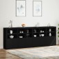 vidaXL Sideboard mit LED-Leuchten Schwarz 283x37x100 cm vidaXL Sideboard mit LED-Leuchten Schwarz 283x37x100 cm