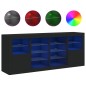 vidaXL Sideboard mit LED-Leuchten Schwarz 163x37x67 cm vidaXL Sideboard mit LED-Leuchten Schwarz 163x37x67 cm