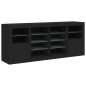 vidaXL Sideboard mit LED-Leuchten Schwarz 163x37x67 cm vidaXL Sideboard mit LED-Leuchten Schwarz 163x37x67 cm