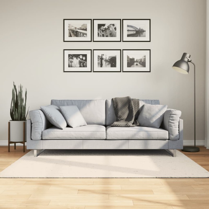 vidaXL Teppich ISTAN Hochflor Glänzend Creme 140x200 cm vidaXL Teppich ISTAN Hochflor Glänzend Creme 140x200 cm